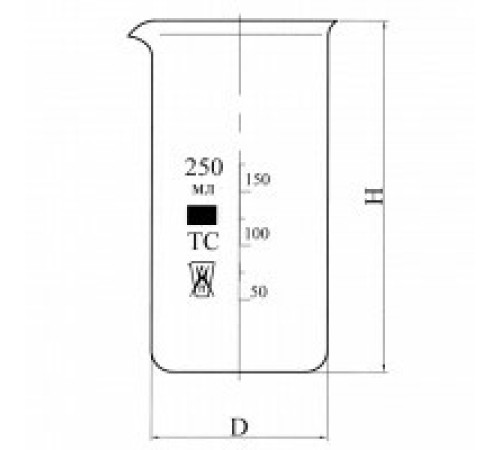 Стакан В-1-600 высокий с делениями и носиком, ТС