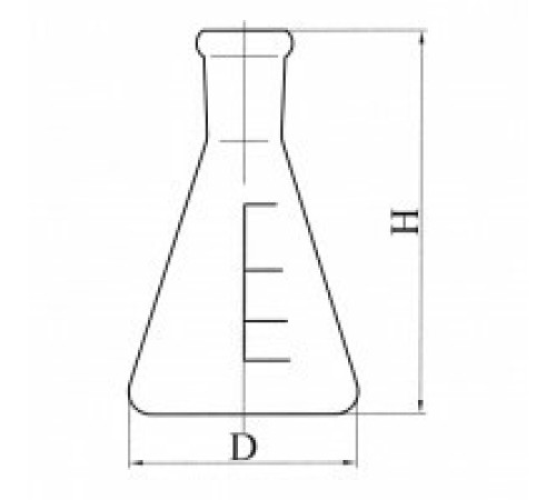 Колба коническая с цилиндрической горловиной КН-2-3000-50, с делениями, ТС