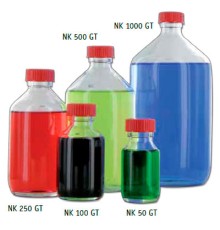 Бутыль для проб Behr NK 50 GT, 50 мл, узкое горло, бесцветное стекло, крышка PP, 10 шт/упак