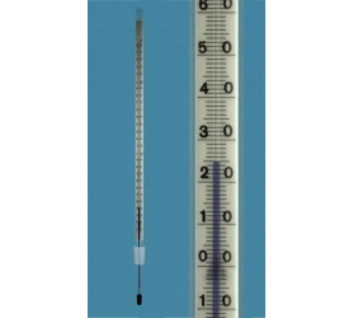 Термометр Amarell на шлифе NS 14,5/23, -10...+250/1°C, глубина погружения 77 мм (Артикул D262354-FL)