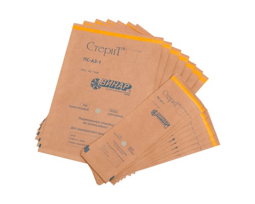 Пакеты для стерилизации из крафт-бумаги Винар СтериТ ПС-А3-1 110х350 мм 100 шт
